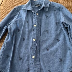 U.S. Polo Assn. Blue Embroidered Kids' Button-Up Shirt